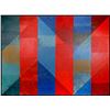 Image 1 : Dan Teis, Blue and Red Angled Stripes, Oil Painting