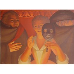 George Tooker, Un Ballo en Maschera, Color Lithograph