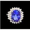 Image 2 : 14KT White Gold 7.79 ctw Tanzanite and Diamond Ring