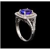 Image 4 : 14KT White Gold 2.61 ctw Tanzanite and Diamond Ring