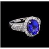 Image 1 : 14KT White Gold 2.88 ctw Tanzanite and Diamond Ring