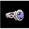 Image 1 : 14KT White Gold 1.93 ctw Tanzanite and Diamond Ring