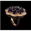 Image 4 : 14KT Rose Gold 10.37 ctw Sapphire Ring