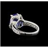 Image 3 : 18KT White Gold 3.06 ctw Tanzanite and Diamond Ring