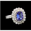 Image 1 : 14KT White Gold 2.46 ctw Tanzanite and Diamond Ring