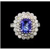 Image 2 : 14KT White Gold 2.46 ctw Tanzanite and Diamond Ring