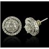 Image 2 : 14KT White Gold 2.88 ctw Diamond Earrings