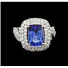 Image 2 : 14KT White Gold 2.84 ctw Tanzanite and Diamond Ring