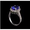 Image 4 : 14KT White Gold 3.43 ctw Tanzanite and Diamond Ring
