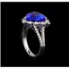 Image 4 : 14KT White Gold 5.30 ctw Tanzanite and Diamond Ring
