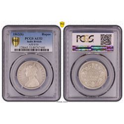 1862(b) India British Rupee - PCGS AU53