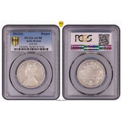 1862(b) India British Rupee - PCGS AU58