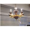 Image 2 : ELABORATE, GOLD TRIM, HAND PAINTED, 8 LAMP CHANDELIER, RETAIL PRICE: $1,900 (M6493AS-JC007-25 +2)