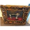 Image 2 : 2 FRAMED ORIGINAL OIL ON CANVAS PAINTINGS OF A PUPPY AND TOWN SQUARE