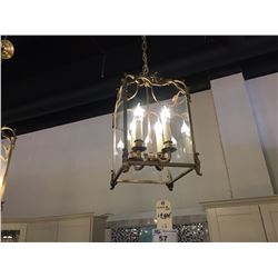 ORNATE, LANTERN STYLE, 4 LAMP CHANDELIER, RETAIL PRICE: $1,870 (CL9124-4A-BBN +2) (NEW IN BOX)