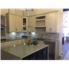 Image 2 : LARGE, CREAM AND MARBLE MOSAIC BACKSPLASH KITCHEN SUITE, WITH SLATE GREY MARBLE COUNTER,  9' X 14'