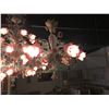 Image 2 : INCREDIBLY INTRICATE, GLASS CHANDELIER FEATURING 6 HAND PAINTED, PINK ROSE LAMPS AND PAINTED