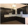 Image 1 : ESPRESSO AND WHITE MARBLE 138'' X 112'' X 8' TALL L-SHAPE KITCHEN SUITE, WITH BACKSPLASH