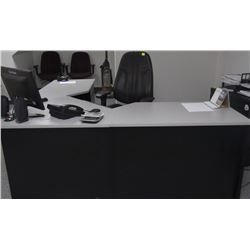 OFFICE DESK AND BLACK OFFICE CHAIR