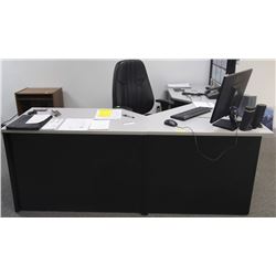 OFFICE DESK AND BLACK OFFICE CHAIR