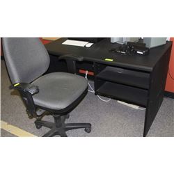 SMALL BLACK COMPUTER DESK WITH CHAIR