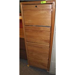 4 DRAWER WOOD LEGAL FILING CABINET