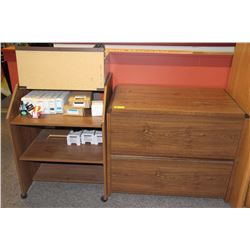 2 DRAWER LATERAL FILING CABINET & MOVABLE PRINTER