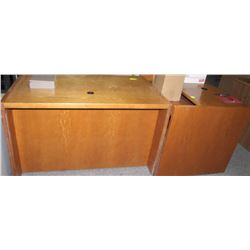 WOOD DESK WITH SIDE DESK
