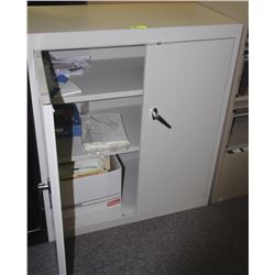 2 DOOR BEIGE STORAGE CABINET