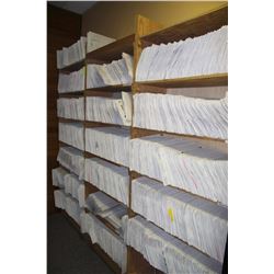 5 WOODEN SHELF UNITS, COMPANY WORK ORDERS (INFO)