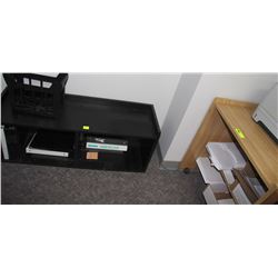 PRINTER STAND WITH BLACK SHELF UNIT AND OFFICE