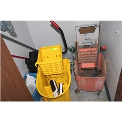 LOT OF MOP PAILS AND JANITORIAL SUPPLIES (IN