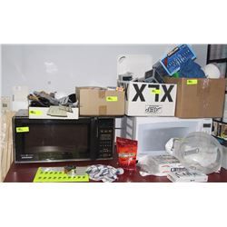 LOT OF 2 MICROWAVES, AND MISC KITCHEN UTENSILS &