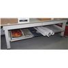 Image 1 : LARGE WORK/CUTTING TABLE ON WHEELS WITH DISPLAYS &