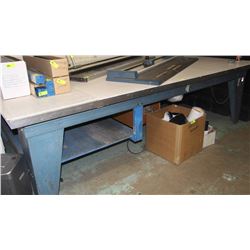 LARGE METAL WORK TABLE WITH ELECTRIC CAPABILITIES
