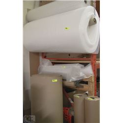 LOT OF CORRUGATED CARD BOARD, BUBBLE WRAP AND