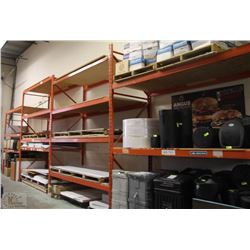 LOT OF 4 SECTIONS OF PALLET RACKING