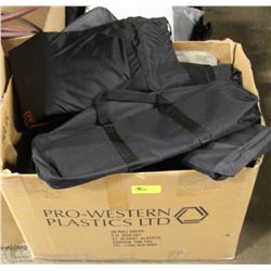BOX OF MISC CARRYING BAGS