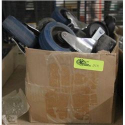 BOX OF NEW & USED CASTORS