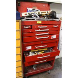 RED TOOL CHEST WITH CONTENTS