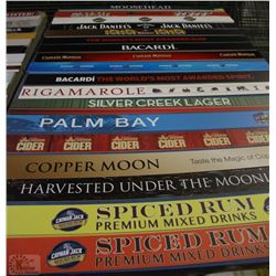 LOT OF ASSORTED LIQUOR ADVERTISMENT STRIPS