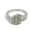 Image 1 : #2-STERLING SILVER 7 DIAMOND FLOWER RING