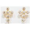 Image 1 : #6-14 KT YELLOW GOLD CUBIC ZIRCONIA EARRINGS