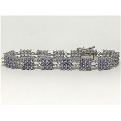 #8-STERLING SILVER TANZANITE BRACELET