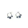 Image 1 : #9-10KT WHITE GOLD SAPPHIRE HOOP EARRINGS