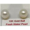 Image 3 : #10-10KT YELLOW GOLD BALL FRESH WATER PEARL