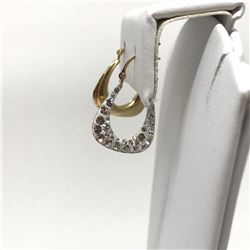 #11-10KT YELLOW GOLD CUBIC CRYSTAL EARRINGS