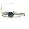 Image 1 : #16-14KT WHITE GOLD BLUE DIAMOND SOLITAIRE RING