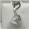 Image 1 : #19-14KT WHITE GOLD PEARL DIAMOND PENDANT