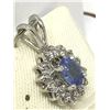 Image 1 : #21-14KT WHITE GOLD TANZANITE DIAMOND PENDANT